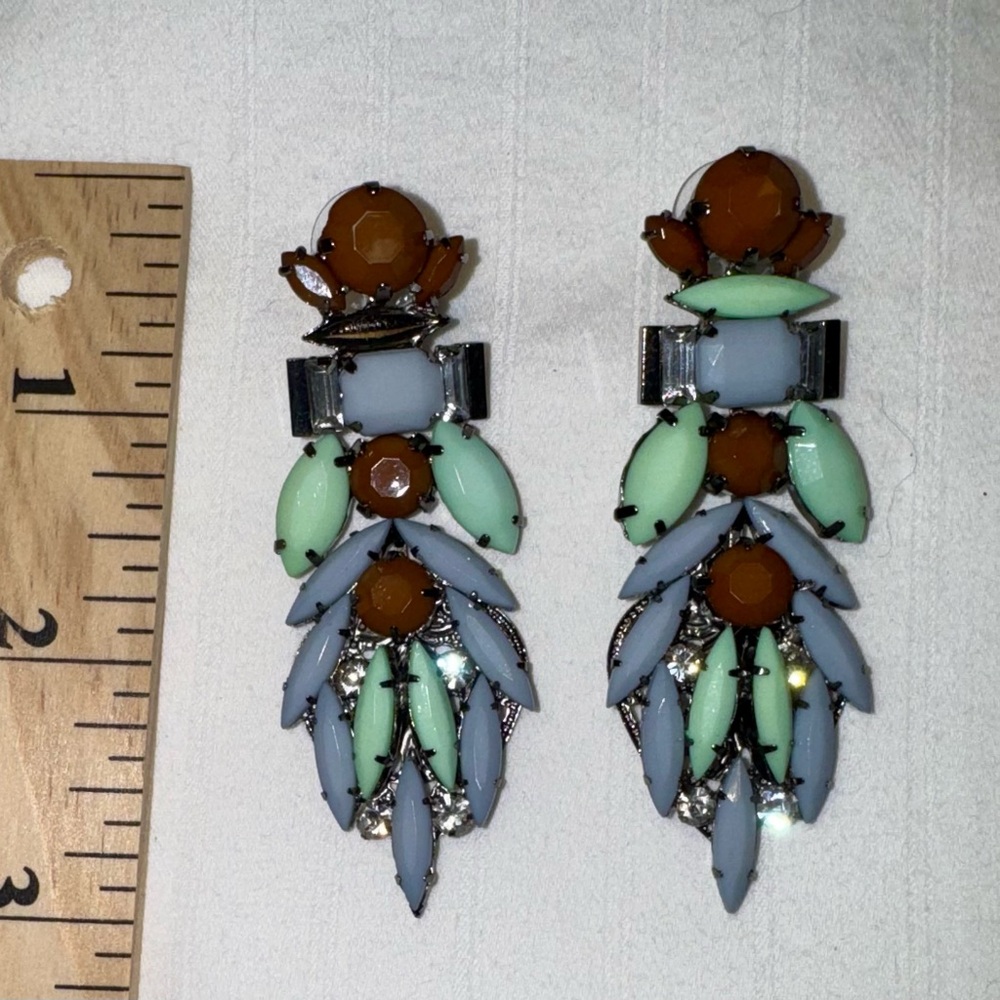 Glamorous Multi-Color Statement Drop Earrings - image 3